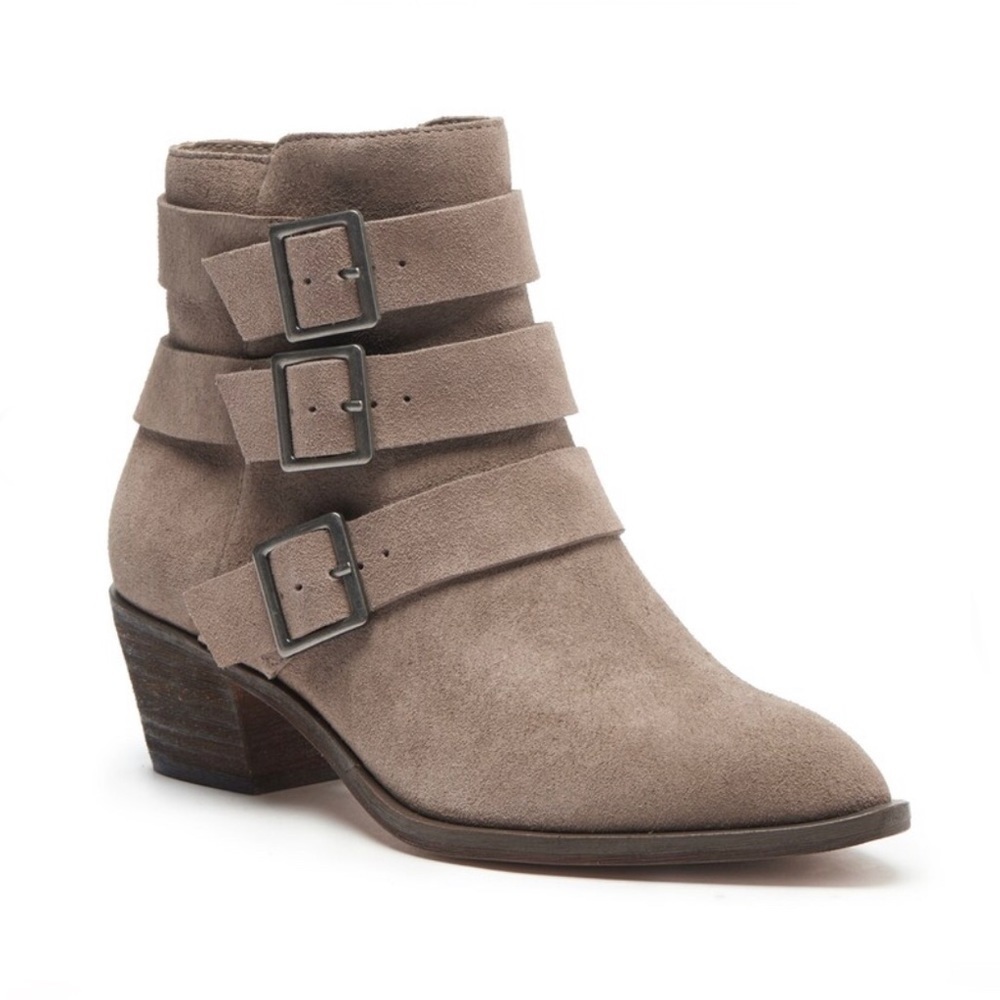 Sole Society Nelmaeye Suede Bootie Taupe Size 8.5
